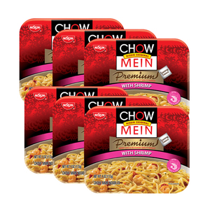 Nissin Chow Mein Premium with Shrimp Noodles 6 Pack (113g per Cup)