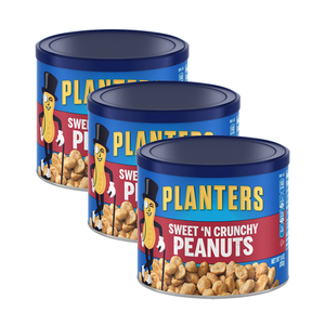Planters Sweet 'n Crunchy Peanuts 3 Pack (283g per Canister)