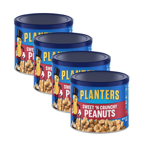 Planters Sweet 'n Crunchy Peanuts 4 Pack (283g per Canister)