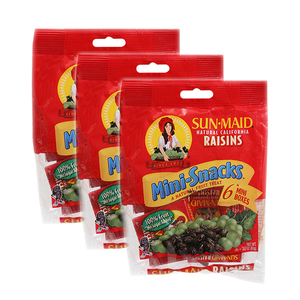 Sun-Maid Natural California Raisins Mini-Snacks 3 Pack 6ct per Pack)