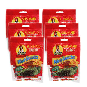Sun-Maid Natural California Raisins Mini-Snacks 6 Pack (6ct per Pack)