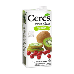 Ceres Cranberry and Kiwi 100% Fruit Juice Blend 1L
