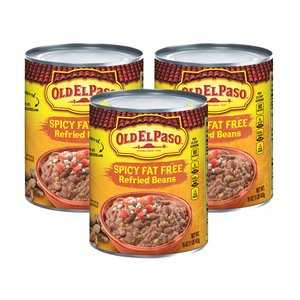 Old El Paso Spicy Fat Free Refried Beans 3 Pack (453g per Can)