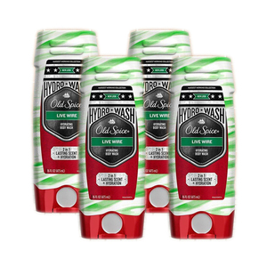 Old Spice Live Wire Hydrating Body Wash 4 Pack (473ml per Bottle)