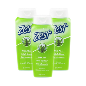 Zest Fresh Aloe Body Wash 3 Pack (282g per Bottle)