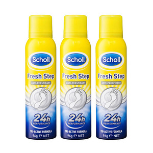 Scholl Fresh Step Anti-Perspirant Foot Spray 3 Pack (96g per Bottle)