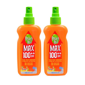Beach Hut Max SPF100++ Clear Spray Sunscreen 2 Pack (150ml per Bottle)