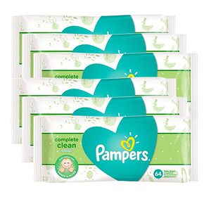 Pampers Complete Clean Unscented Baby Wipes 6 Pack (64's per pack)