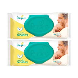 Pampers Sensitive Baby Wipes 2 Pack (50's per pack)