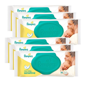 Pampers Sensitive Baby Wipes 6 Pack (50's per pack)