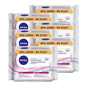 Nivea 3-in-1 Gentle Cleansing Wipes 6 Pack (40's per pack)