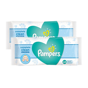 Pampers Complete Clean Baby Fresh Scent Baby Wipes 2 Pack (64ct per Pack)