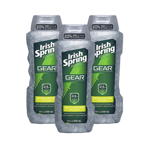 Irish Spring Gear Exfoliating Clean with Volcanic Minerals Body Wash 3 Pack (443ml per Bottle)