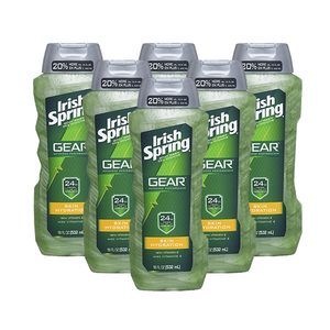 Irish Spring Gear Skin Hydration Body Wash 6 Pack (443ml per Bottle)