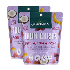 Oh So Healthy! Purple Yam Banana Coconut Fruit Crisps 2 Pack (40g per Pack)
