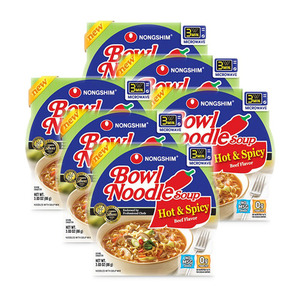 Nongshim Hot & Spicy Beef Bowl Noodle Soup 6 Pack (86g per Cup)