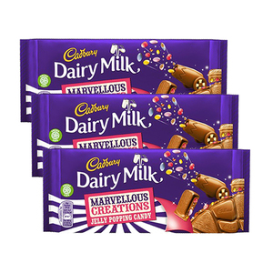 Cadbury Dairy Milk Marvellous Creations Jelly Popping Candy 3 Pack (165g per Bar)