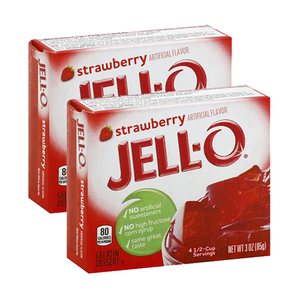 Jell-O Strawberry Gelatin Dessert Mix 2 Pack (85g per Box)