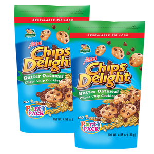 Chips Delight Mini Butter Oatmeal Chocolate Chip Cookies 2 Pack (130g per Pack)