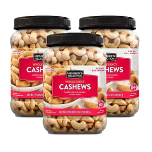 Member's Selection Roasted & Salted Cashews 3 Pack (907g per pack)