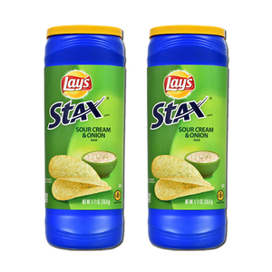 Lays Stax Sour Cream & Onion 2 Pack (155.9g per pack)