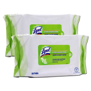 Lysol Hand And Body Wipes 2 Pack (50's per pack)