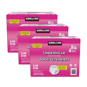 Kirkland Signature Underwear for Women S/M P/M 3 Pack (84's per pack)