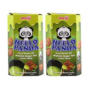 Meiji Hello Panda Green Tea Biscuit 2 Pack (250g per pack)