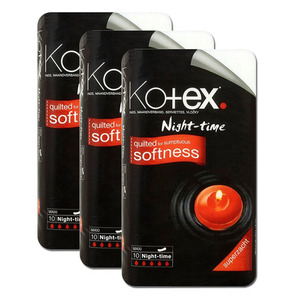 Kotex Maxi Nightime Softness 3 Pack (10ct per pack)