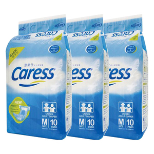 Caress Basic Unisex Adult Diaper Medium 3 Pack (10's per Pack)