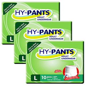 HY-PANTS Adult Underwear Large 3 Pack (10's per Pack)