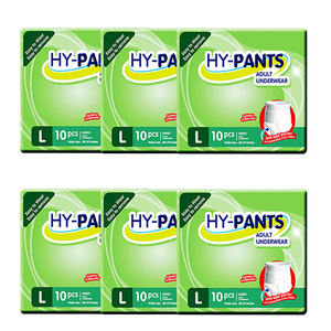 HY-PANTS Adult Underwear Large 6 Pack (10's per Pack)