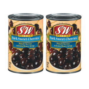 S&W Dark Sweet Pitted Cherries 2 Pack (454g per Can)