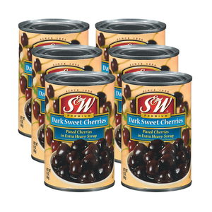 S&W Dark Sweet Pitted Cherries 6 Pack (454g per Can)