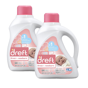 Dreft Newborn Hypoallergenic Liquid Baby Laundry Detergent 2 Pack (2.95L per pack)