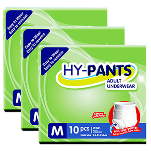 HY-PANTS Adult Underwear Medium 3 Pack (10's per Pack)