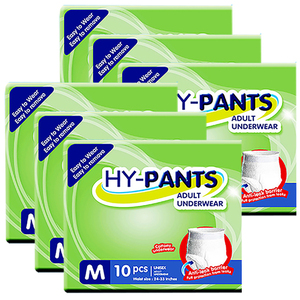 HY-PANTS Adult Underwear Medium 6 Pack (10's per Pack)