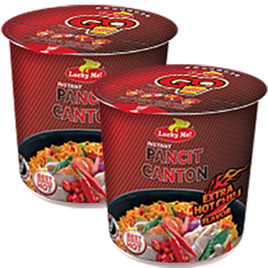 Lucky Me Instant Pancit Canton Extra Hot Chili 2 Pack (70g per Pack)