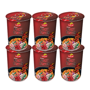 Lucky Me Instant Pancit Canton Extra Hot Chili 6 Pack (70g per Pack)