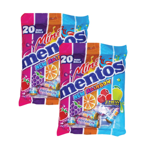 Mentos Mini Rolls New Rainbow 2 Pack (20's per pack)