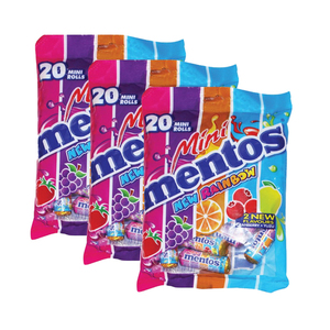 Mentos Mini Rolls New Rainbow 3 Pack (20's per pack)