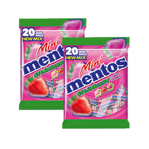 Mentos Mini Rolls Strawberry Mix 2 Pack (20's per pack)