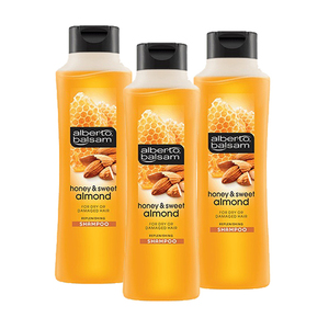 Alberto Balsam Honey & Sweet Almond Shampoo 3 Pack (350ml per Bottle)