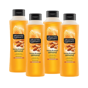 Alberto Balsam Honey & Sweet Almond Shampoo 4 Pack (350ml per Bottle)