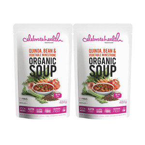 Celebrate Health Organic Quinoa Bean & Vegetable Minestrone Soup 2 Pack (400g per pack)