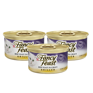 Purina Fancy Beef Feast in Gravy Grilled 3 Pack (85g per pack)