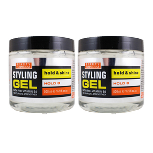 Beauty Formulas Styling Gel Hold & Shine 2 Pack (500ml per pack)