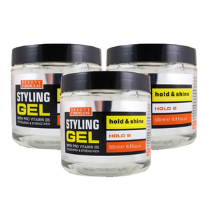 Beauty Formulas Styling Gel Hold & Shine 3 Pack (500ml per pack)