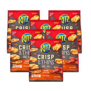 Ritz Crackers Crisp & Thins Bacon Flavor Chips 6 Pack (201g per pack)