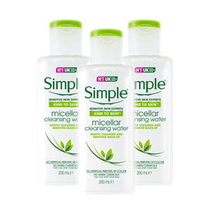 Simple Kind to Skin Micellar Cleansing Water 3 Pack (200ml per Bottle)